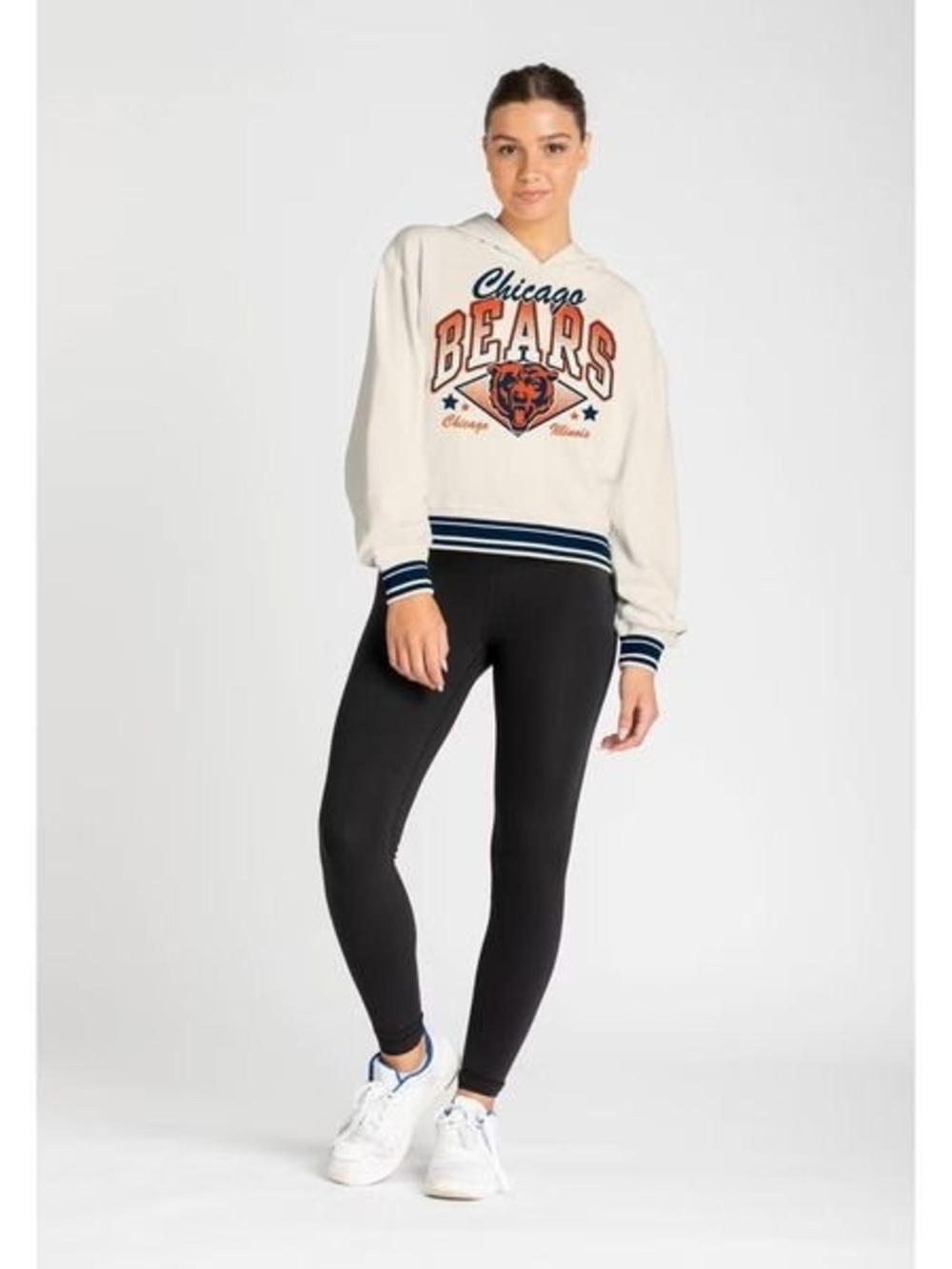 Champion NFL Chicago Bears Cropped Hoodie with Orange & Blue Logo Small